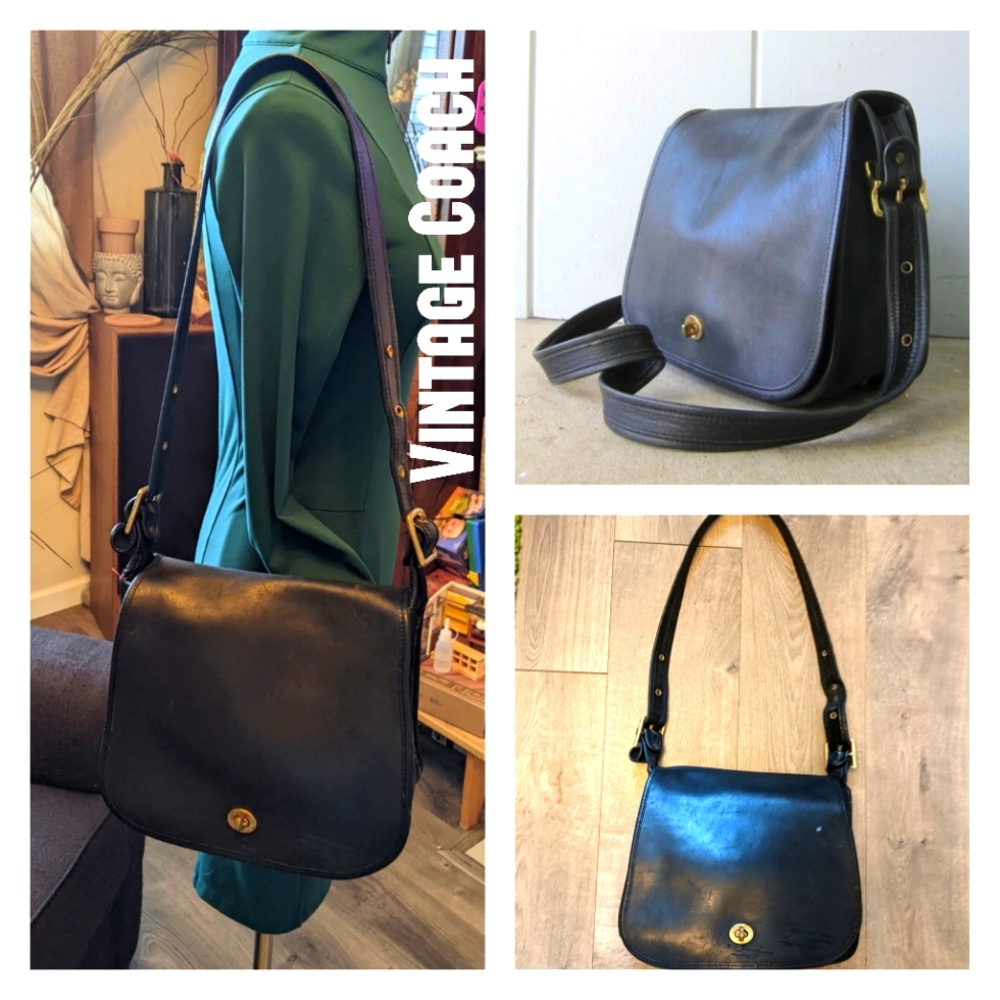 Coach Vintage In Black Stewardess bag 9525, from the 1980s